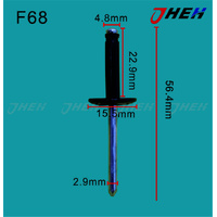 F68 Auto Blind Rivets 10 Pcs in 1 Pack Fits Ford Models