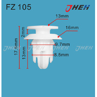 FZ105 Car Trim Clips 10 Pcs in 1 Pack Fits Various Models