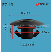 FZ19 Car Trim Clips 10 Pcs in 1 Pack Fits Various Models