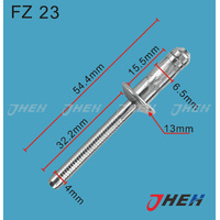 FZ23 Auto Blind Rivets 10 Pcs in 1 Pack Fits Various Models