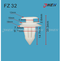 FZ32 Car Trim Clips 20 Pcs in 1 Pack Fits Various Models