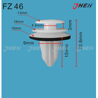 FZ46 Car Trim Clips 20 Pcs in 1 Pack Fits Various Models