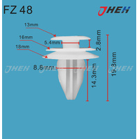FZ48 Car Trim Clips 20 Pcs in 1 Pack Fits Various Models