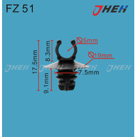 FZ51 Car Trim Clips 10 Pcs in 1 Pack Fits Various Models