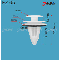 FZ65 Car Trim Clips 10 Pcs in 1 Pack Fits Various Models