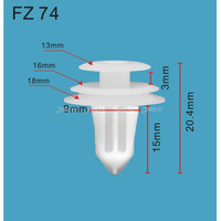 FZ74 Car Trim Clips 20 Pcs in 1 Pack Fits Various Models