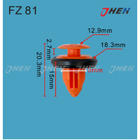 FZ81 Car Trim Clips 10 Pcs in 1 Pack Fits Various Models