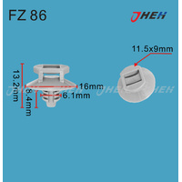 FZ86 Car Trim Clips 10 Pcs in 1 Pack Fits Various Models