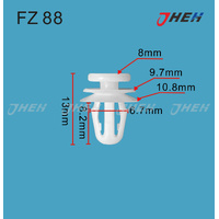 FZ88 Car Trim Clips 10 Pcs in 1 Pack Fits Various Models