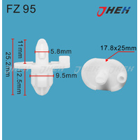 FZ95 Car Trim Clips 10 Pcs in 1 Pack Fits Various Models