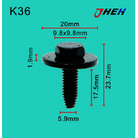K36 Auto Body Screws 10 Pcs in 1 Pack Fits Cadillac &amp; Chrysler Models
