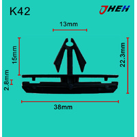 K42 Car Trim Clips 10 Pcs in 1 Pack Fits Cadillac &amp; Chrysler Models
