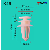K46 Car Trim Clips 10 Pcs in 1 Pack Fits Cadillac &amp; Chrysler Models