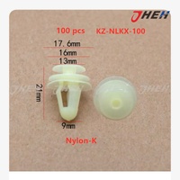 Retainer Clips with Washers Nylon 100 Pcs in 1 Pack Fits Various Models KZ-NLKX-100