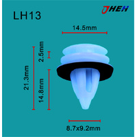LH13 Car Trim Clips 10 Pcs in 1 Pack Fits Land Rover Models