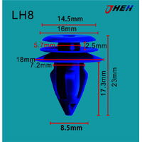 LH8 Car Trim Clips 10 Pcs in 1 Pack Fits Land Rover Models