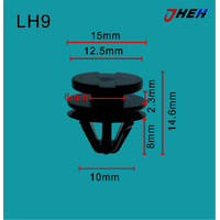 LH9 Car Trim Clips 10 Pcs in 1 Pack Fits Land Rover Models
