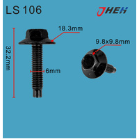 LS106 Auto Body Screws 10 Pcs in 1 Pack Fits Various Models