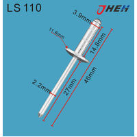 LS110 Auto Blind Rivets 10 Pcs in 1 Pack Fits Various Models