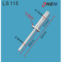 LS115 Auto Blind Rivets 10 Pcs in 1 Pack Fits Various Models