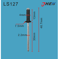 LS127 Auto Blind Rivets 10 Pcs in 1 Pack Fits Various Models