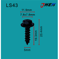 LS43 Auto Body Screws 10 Pcs in 1 Pack Fits Various Models