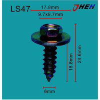 LS47 Auto Body Screws 10 Pcs in 1 Pack Fits Various Models