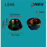 LS49 Auto Flange Nuts 10 Pcs in 1 Pack Fits Various Models