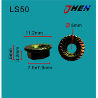 LS50 Auto Flange Nuts 10 Pcs in 1 Pack Fits Various Models