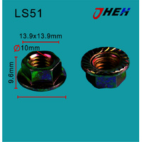 LS51 Auto Flange Nuts 10 Pcs in 1 Pack Fits Various Models