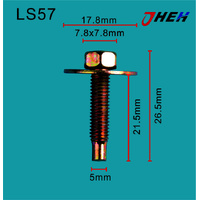 LS57 Auto Body Screws 10 Pcs in 1 Pack Fits Various Models