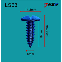 LS63 Auto Body Screws 10 Pcs in 1 Pack Fits Various Models