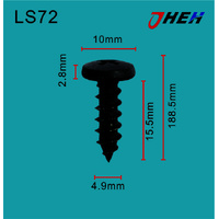 LS72 Auto Body Screws 10 Pcs in 1 Pack Fits Various Models