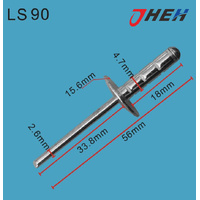 LS90 Auto Blind Rivets 10 Pcs in 1 Pack Fits Various Models