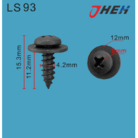 LS93 Auto Body Screws 10 Pcs in 1 Pack Fits Various Models