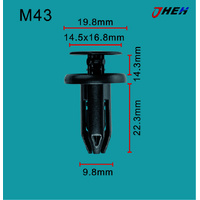 M43 Car Trim Clips 20 Pcs in 1 Pack Fits Mazda Models