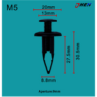 M5 Car Trim Clips 20 Pcs in 1 Pack Fits Mazda Models