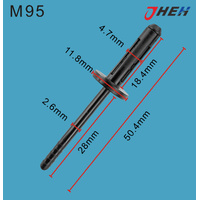 M95 Auto Blind Rivets 10 Pcs in 1 Pack Fits Mazda Models