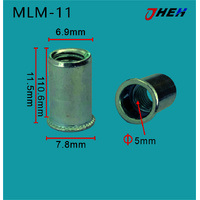 MLM11 Auto Rivet Nuts 5 Pcs in 1 Pack Fits Various Models