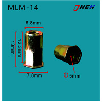 MLM14 Auto Rivet Nuts 5 Pcs in 1 Pack Fits Various Models