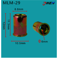 MLM29 Auto Rivet Nuts 5 Pcs in 1 Pack Fits Various Models