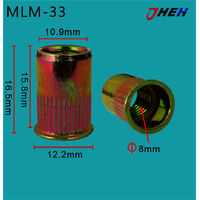 MLM33 Auto Rivet Nuts 5 Pcs in 1 Pack Fits Various Models