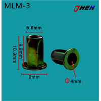 MLM8 Auto Rivet Nuts 5 Pcs in 1 Pack Fits Various Models