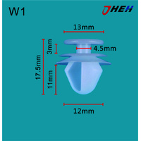 W1 Car Trim Clips 10 Pcs in 1 Pack Fits Volvo Models