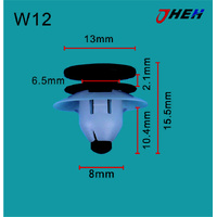 W12 Car Trim Clips 5 Pcs in 1 Pack Fits Volvo Models
