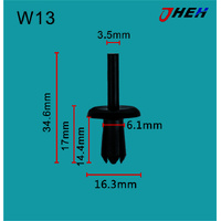W13 Car Trim Clips 5 Pcs in 1 Pack Fits Volvo Models