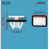 W28 Car Trim Clips 5 Pcs in 1 Pack Fits Volvo Models