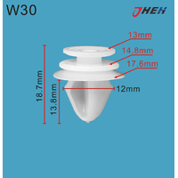 W30 Car Trim Clips 5 Pcs in 1 Pack Fits Volvo Models