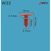 W33 Car Trim Clips 5 Pcs in 1 Pack Fits Volvo Models