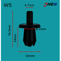 W5 Car Trim Clips 10 Pcs in 1 Pack Fits Volvo Models